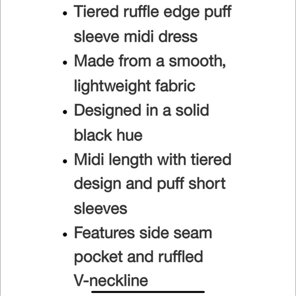 NWOT Kika Vargas x Target Tiered Ruffle Edge Puff Sleeve Midi Black Dress - Picture 13 of 16
